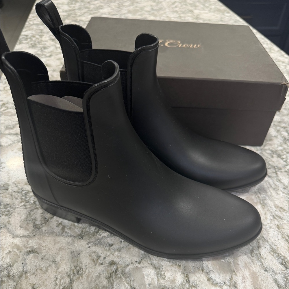 J. Crew Matte Black Chelsea Rain Boots